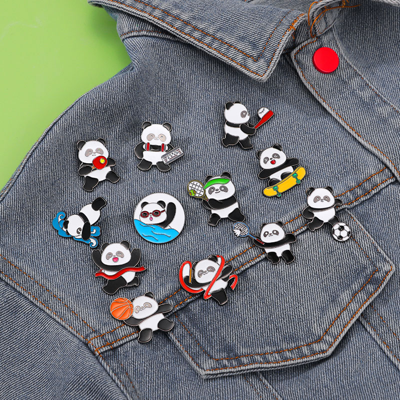 Table Tennis Cartoon - Broches esmaltados con tema deportivo de