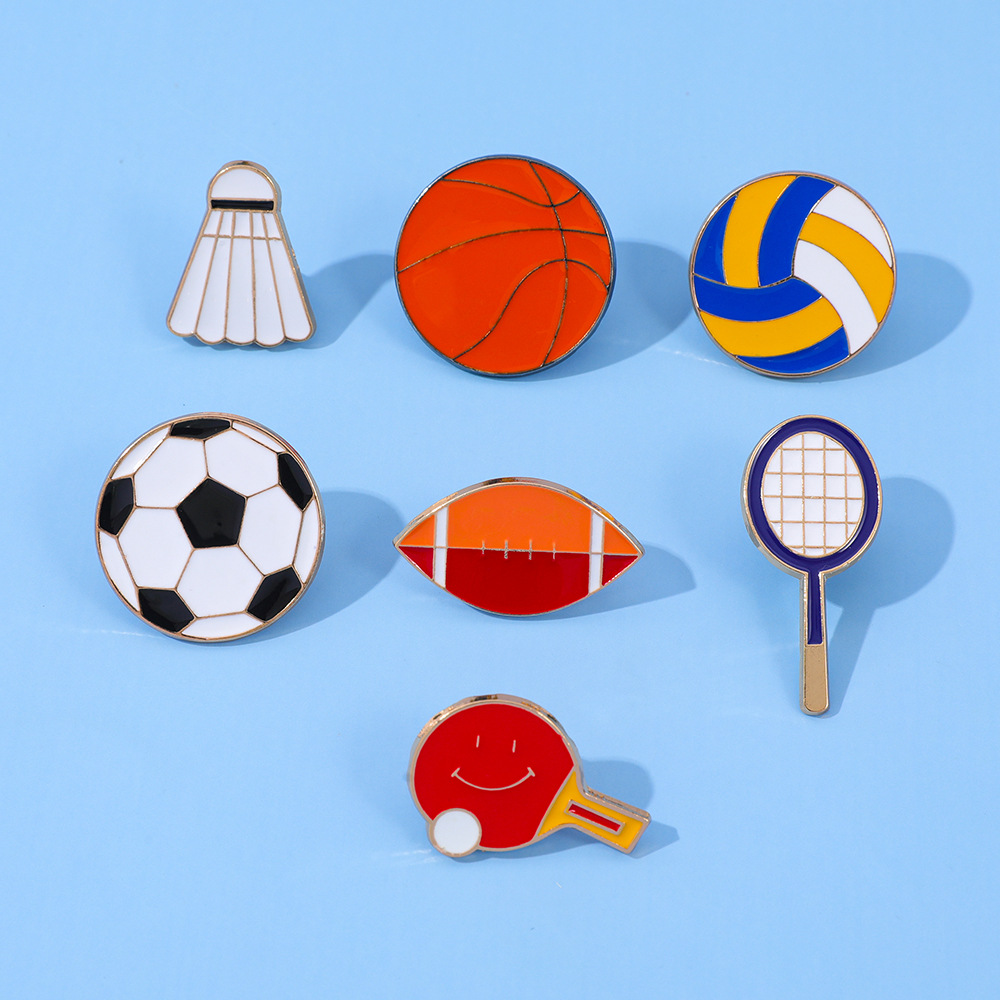 1 Set de Broches Metálicos con - Table Tennis Cartoon reseña y precio