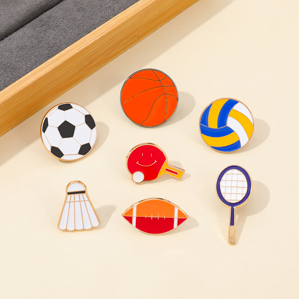 1 Set de Broches Metálicos con - Table Tennis Cartoon reseña y precio